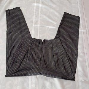 FRNCH Grey/gold pinstripe highwaisted trousers